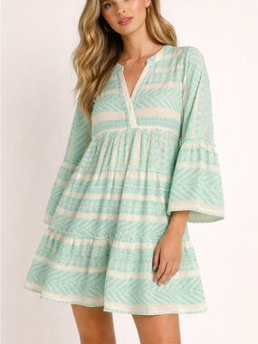 Devotion Twins Ella Embroidered Boho Dress Greece Anthro Blogger Favorite Large